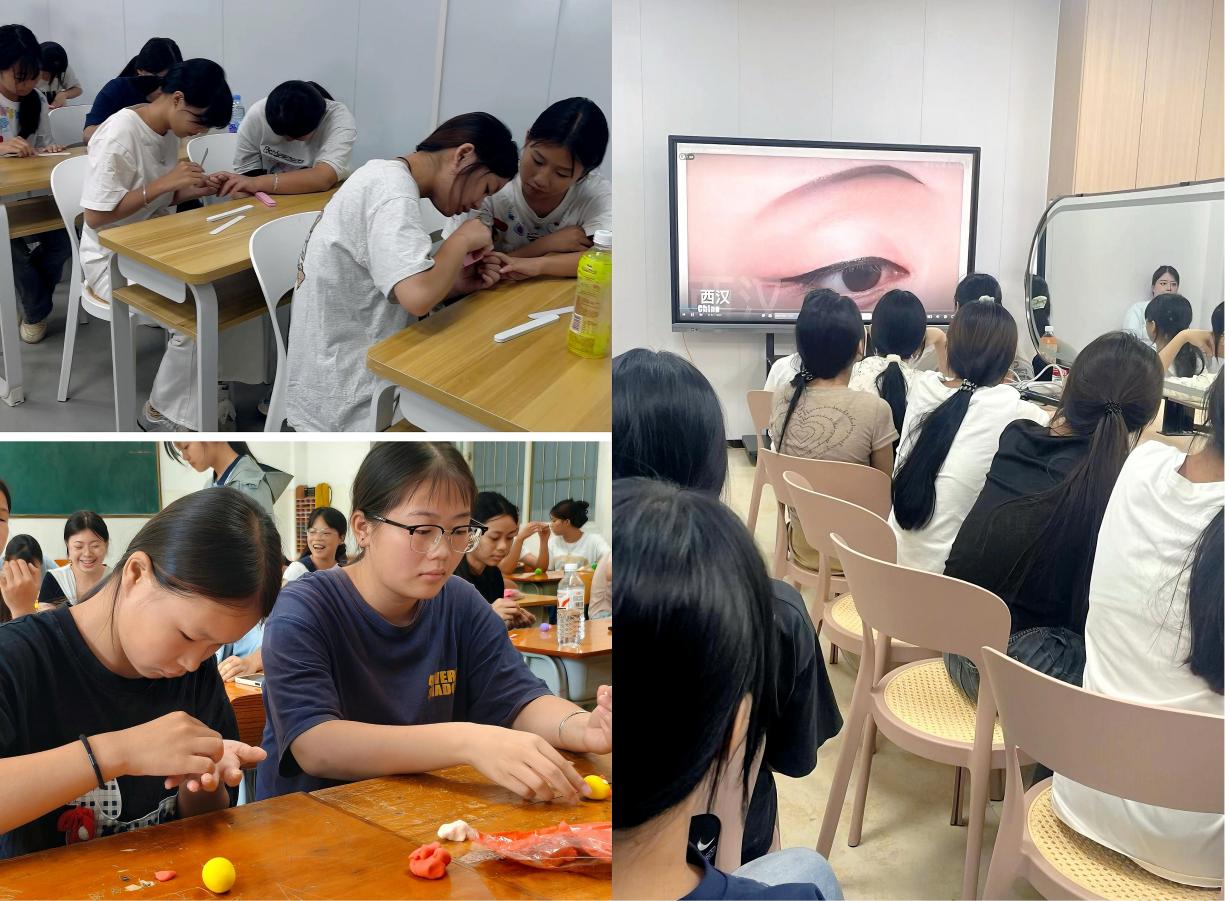 3.各专业体验课上同学们认真探索新知识